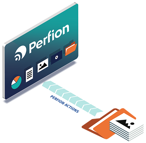 Med Perfion Actions kan billeder importeres fra en “hotfolder” og knyttes til produkter eller billedbiblioteker